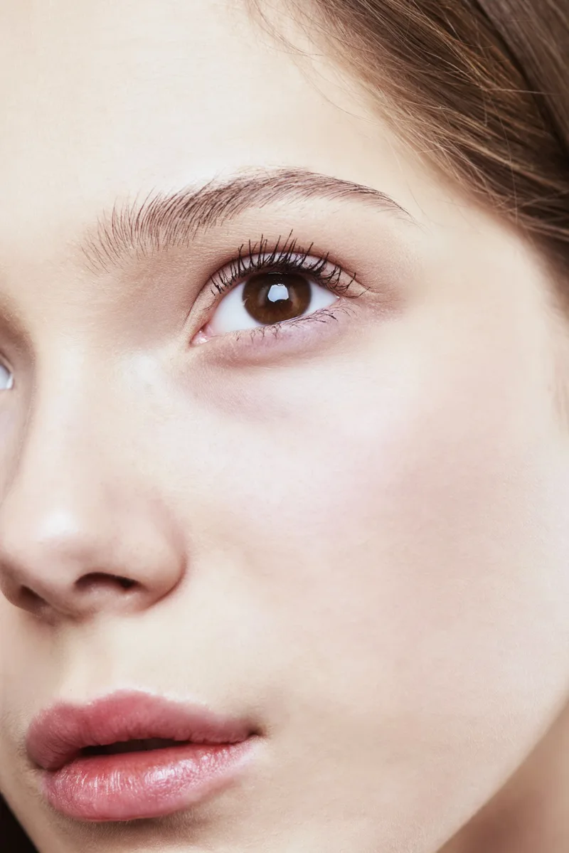 Regard naturel aux sourcils structurés et brossés